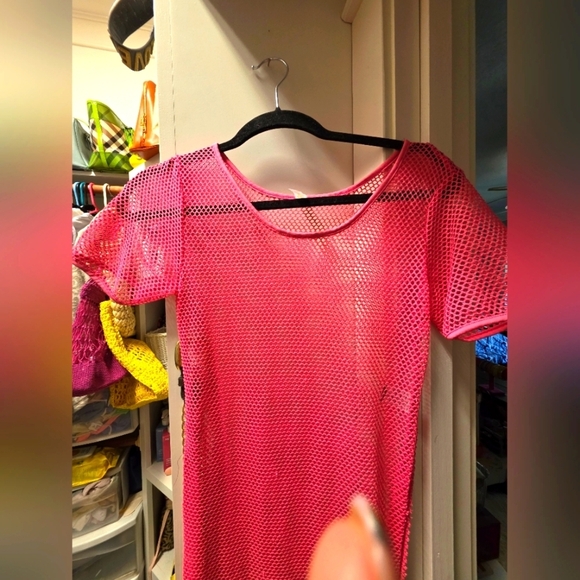 Pink Mesh Maxi Dress - Picture 2 of 3